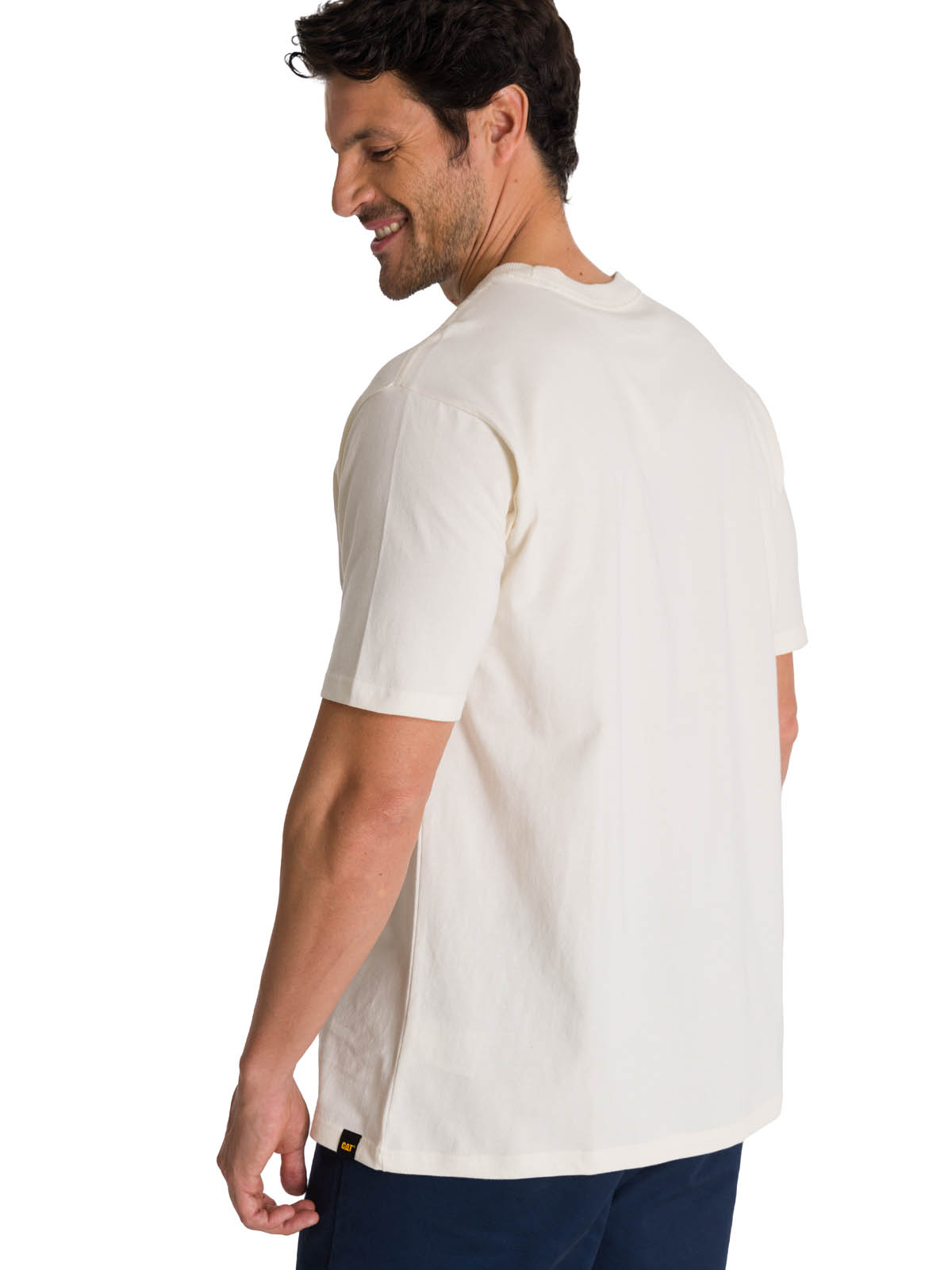 POLERA MANGA CORTA HOMBRE HERITAGE TRACTOR BEIGE CAT - 4