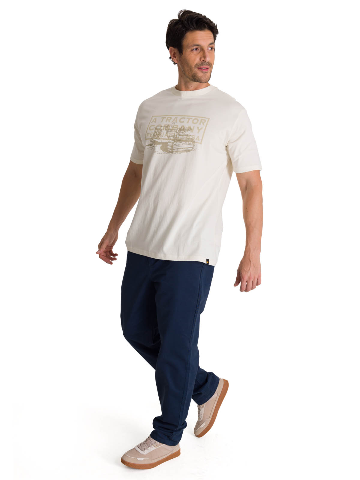 POLERA MANGA CORTA HOMBRE HERITAGE TRACTOR BEIGE CAT - 6