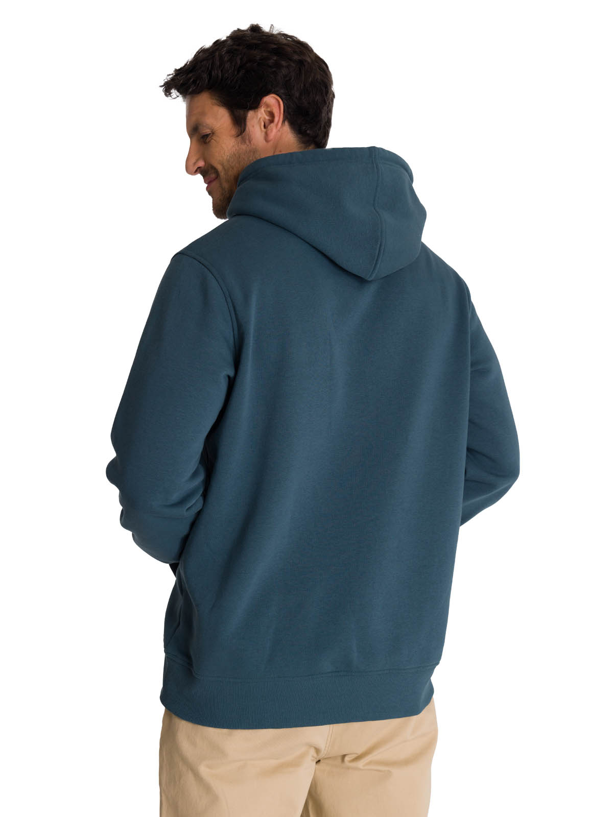 POLERON FLEECE HOMBRE HOODY LOGO AZUL CAT - 5