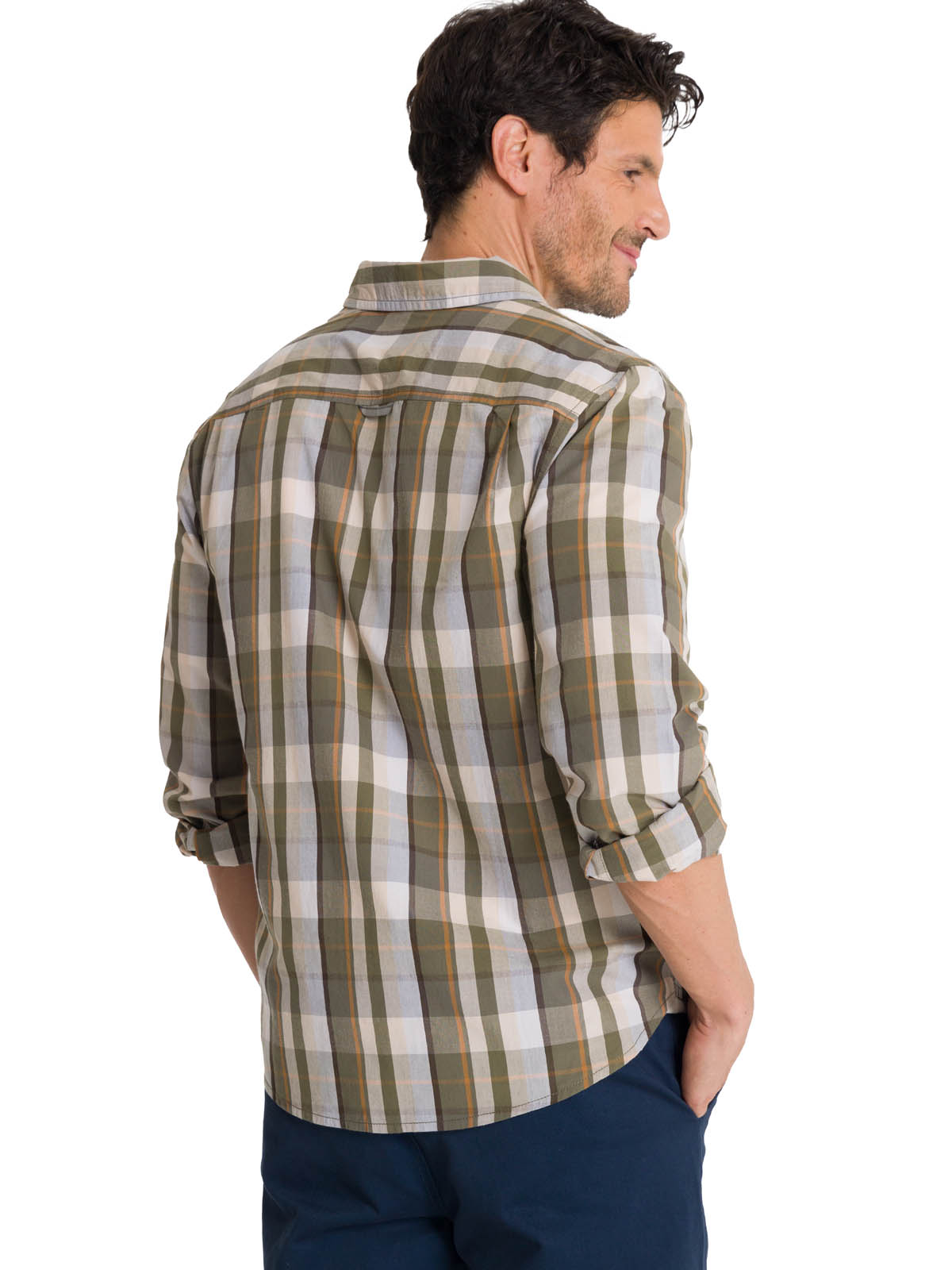 CAMISA MANGA LARGA HOMBRE POPLIN OLIVA CAT - 4