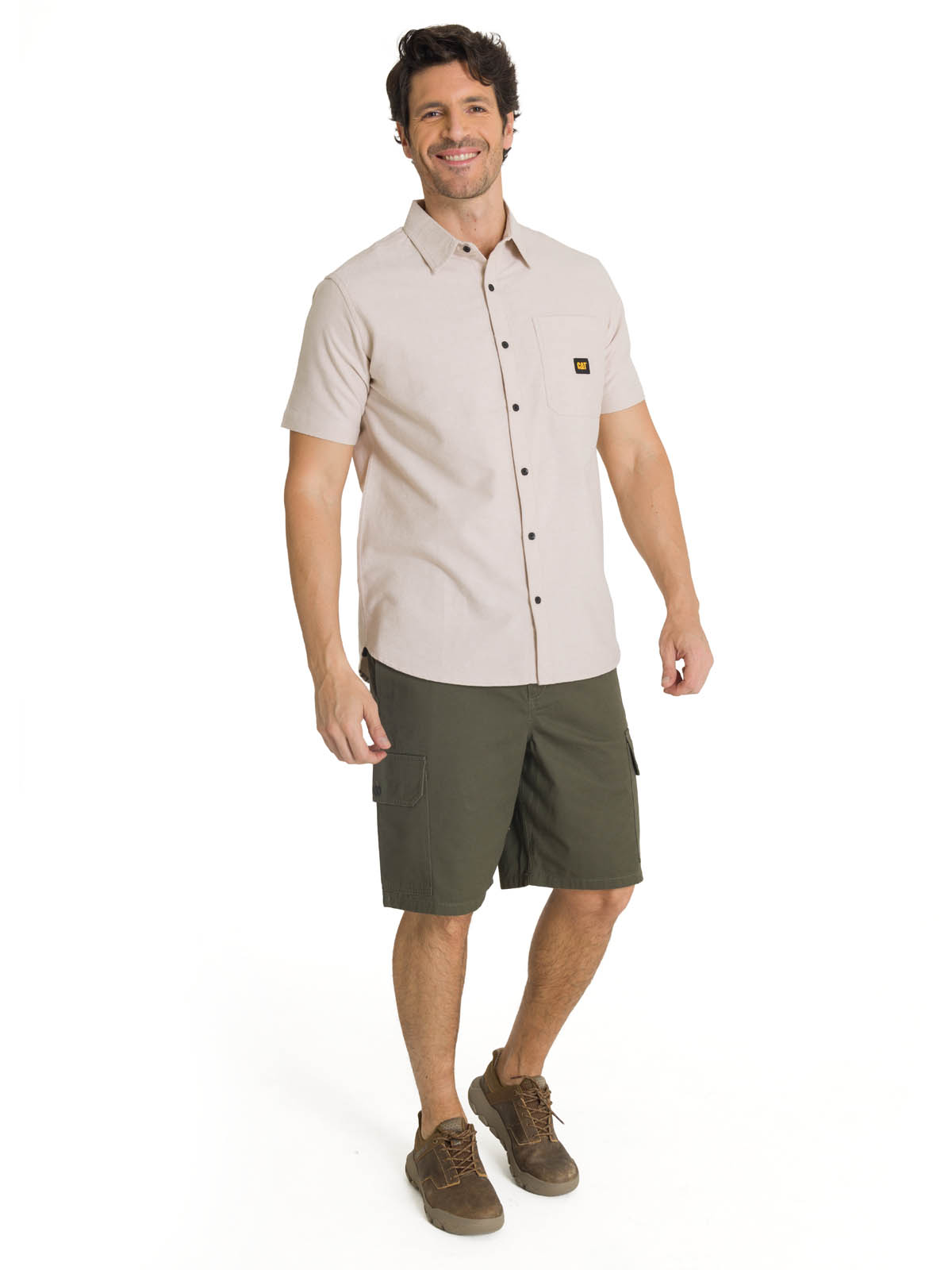 CAMISA MANGA CORTA HOMBRE OXFORD RELAXED BEIGE CAT - 6
