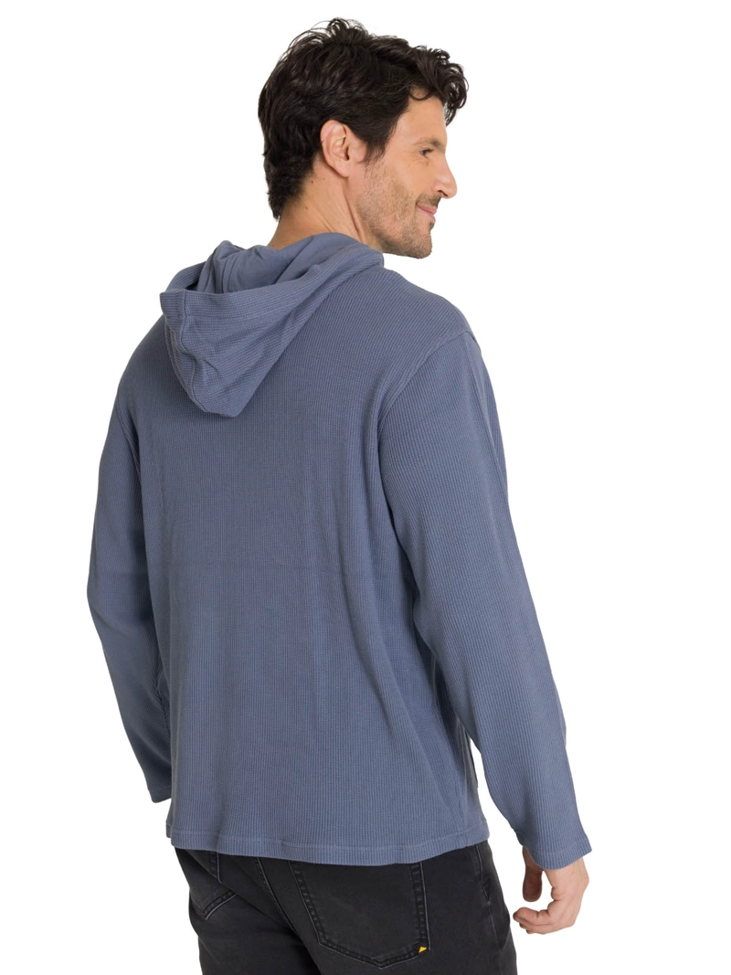 POLERON CON GORRO HOMBRE WAFFLE-KNIT GRIS CAT - 4