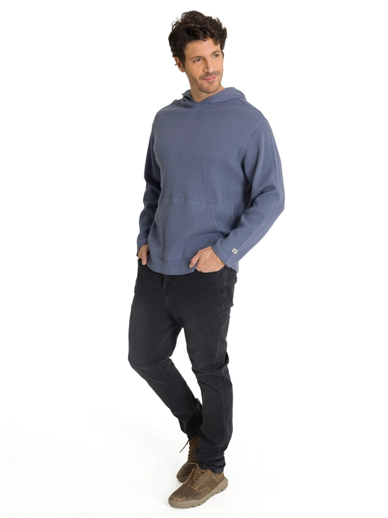 POLERON CON GORRO HOMBRE WAFFLE-KNIT GRIS CAT - 6