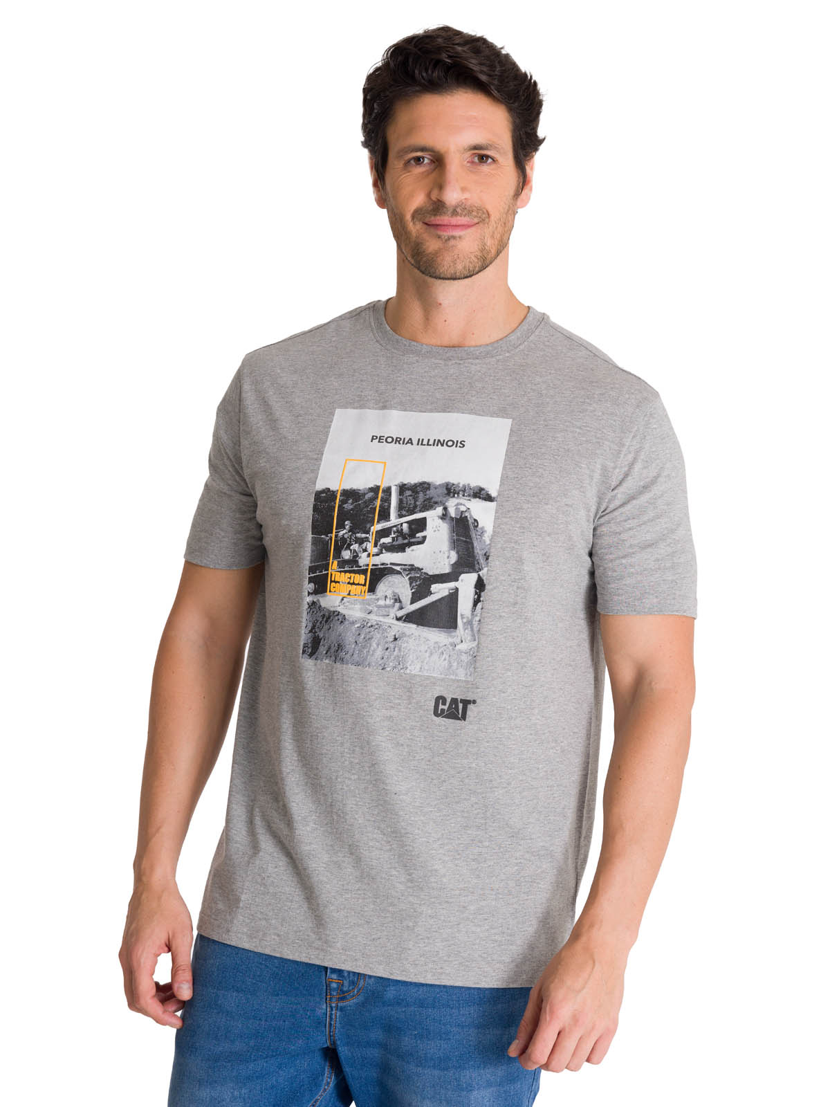 POLERA MANGA CORTA HOMBRE EVERYDAY WORKWEAR GRIS CAT - 1