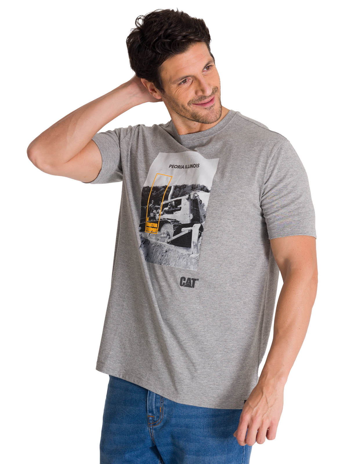 POLERA MANGA CORTA HOMBRE EVERYDAY WORKWEAR GRIS CAT - 2