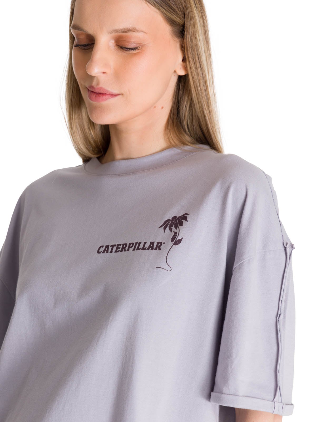 POLERA MANGA CORTA OVERSIZE MUJER DISEÑO LILA CAT - 5