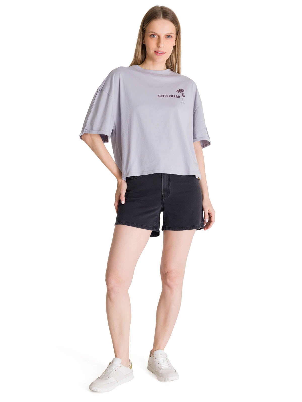 POLERA MANGA CORTA OVERSIZE MUJER DISEÑO LILA CAT - 6