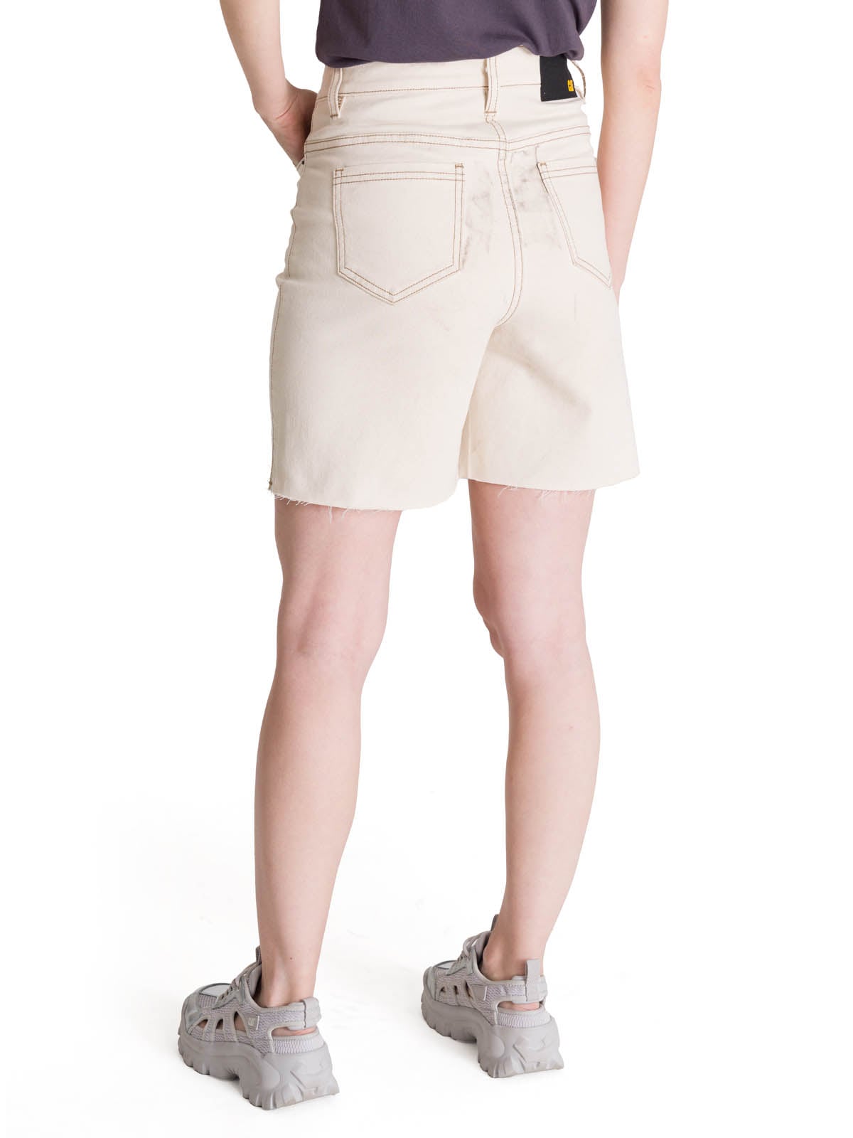 SHORT TIRO ALTO DENIM MUJER COWBOY BEIGE CAT - 4