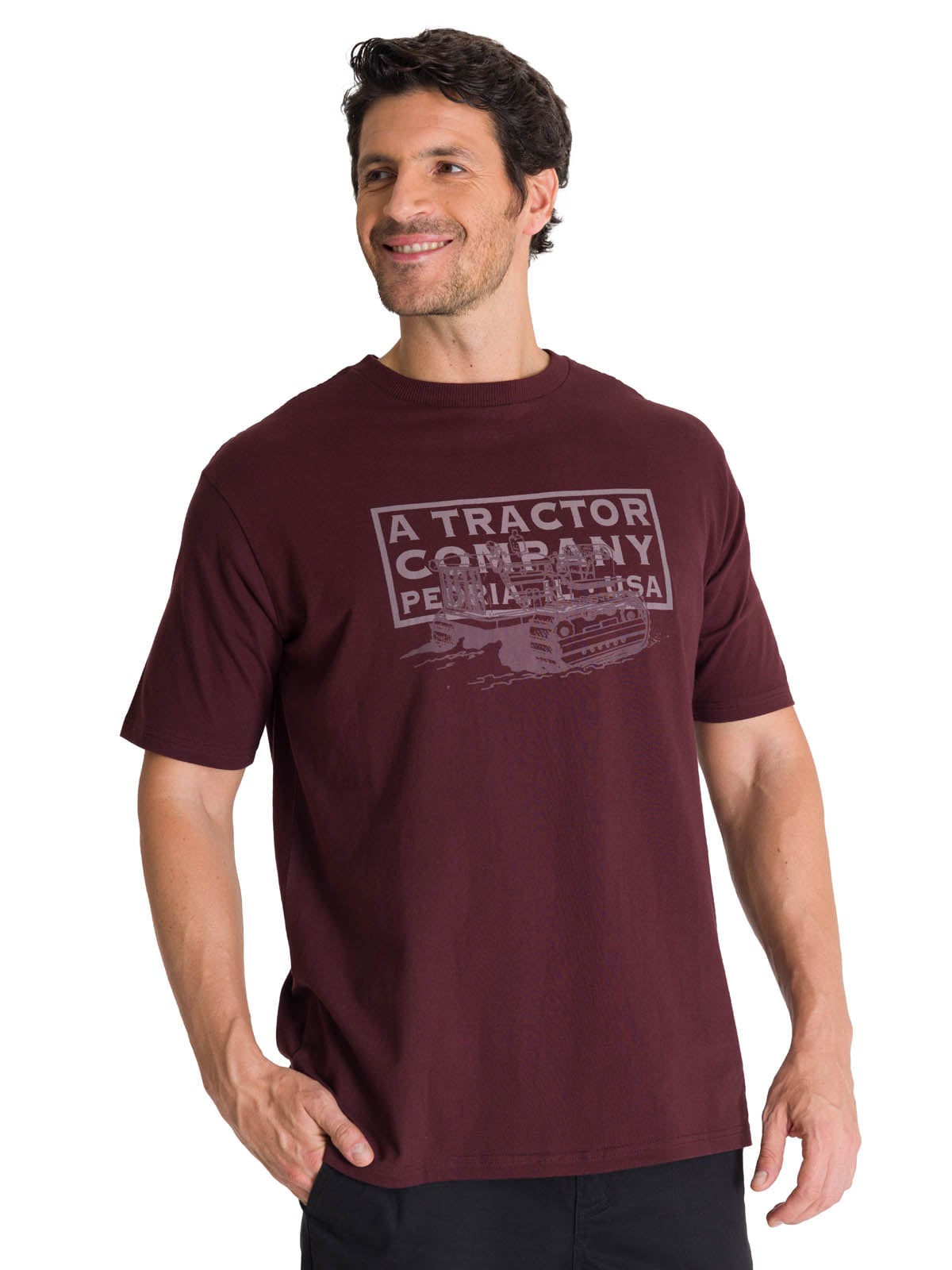 POLERA MANGA CORTA HOMBRE HERITAGE TRACTOR MORADO CAT - 1