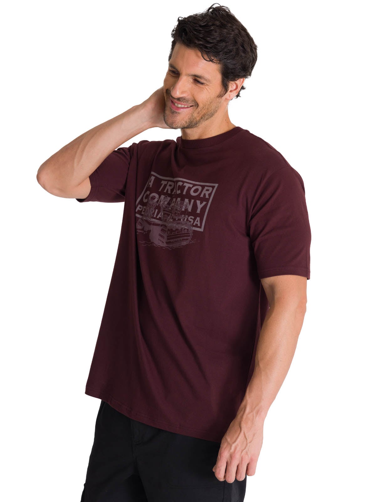 POLERA MANGA CORTA HOMBRE HERITAGE TRACTOR MORADO CAT - 2