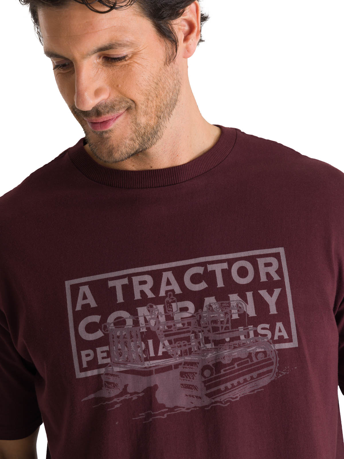 POLERA MANGA CORTA HOMBRE HERITAGE TRACTOR MORADO CAT - 5