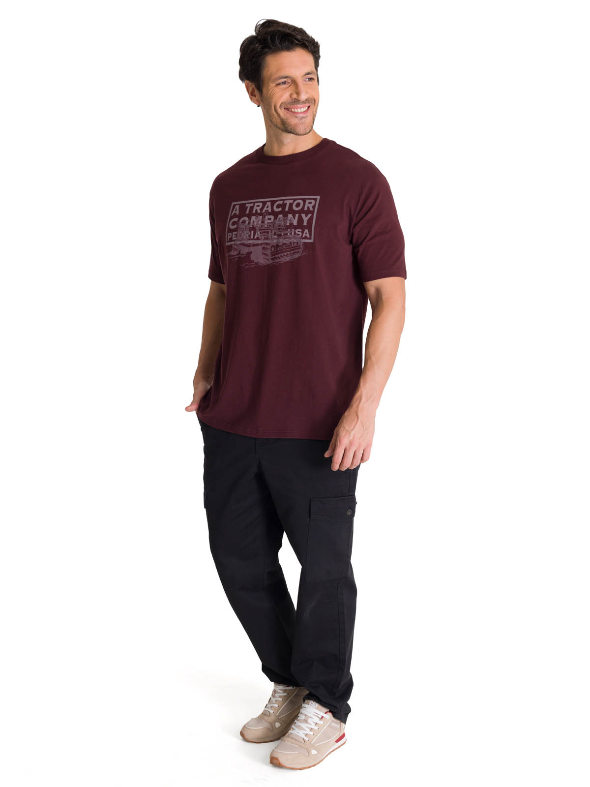 POLERA MANGA CORTA HOMBRE HERITAGE TRACTOR MORADO CAT - 6