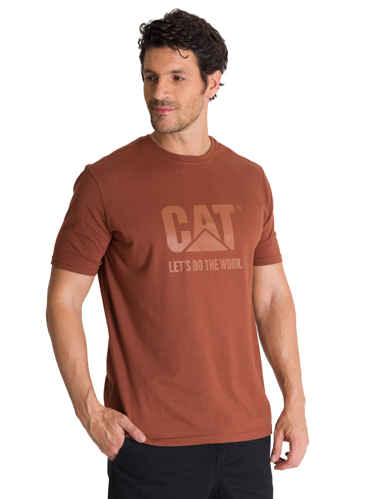 POLERA MANGA CORTA HOMBRE DISEÑO DO THE WORK ROJO CAT - 1