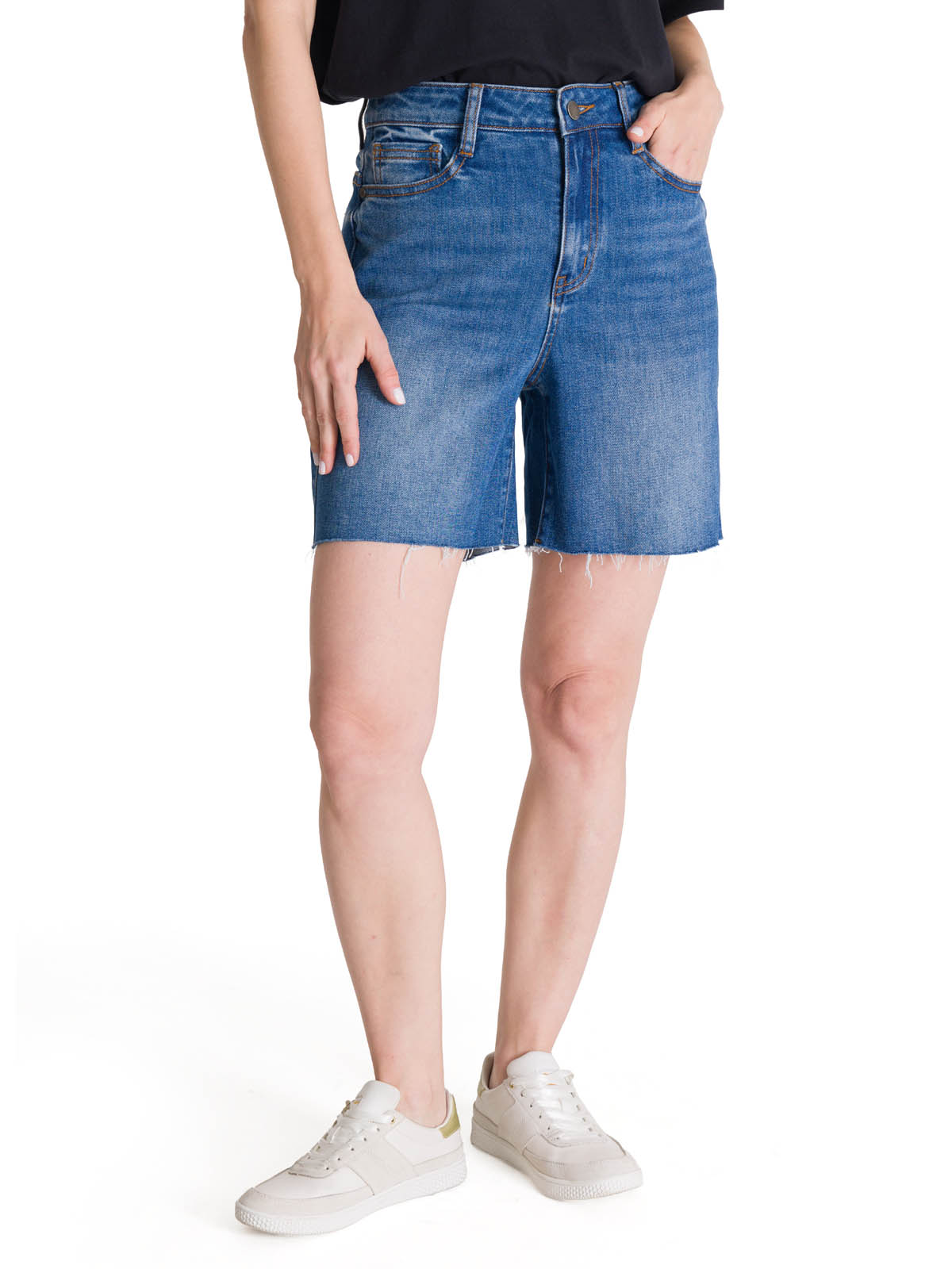 SHORT TIRO ALTO DENIM MUJER COWBOY AZUL CAT - 1