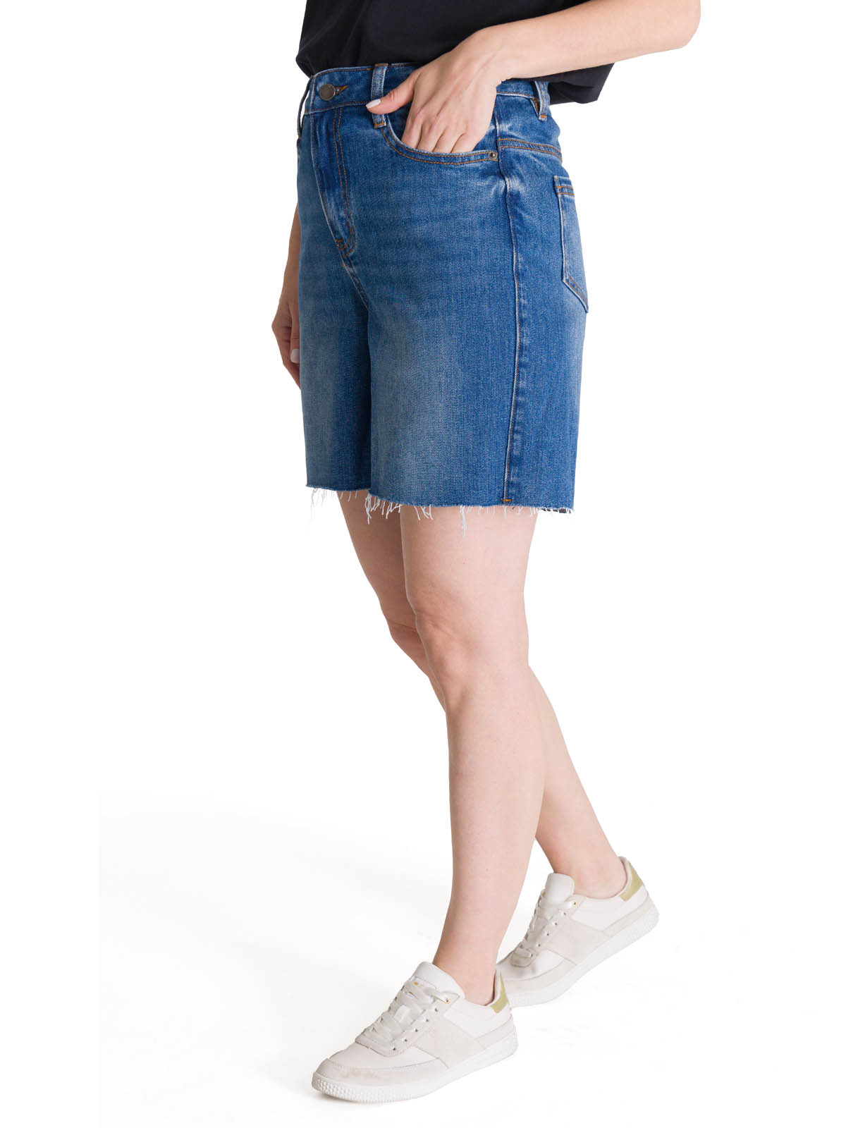 SHORT TIRO ALTO DENIM MUJER COWBOY AZUL CAT - 2