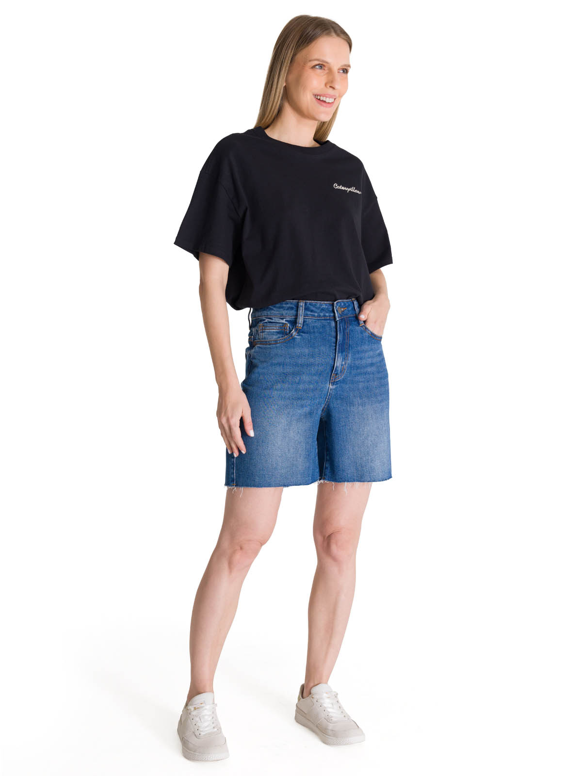 SHORT TIRO ALTO DENIM MUJER COWBOY AZUL CAT - 7