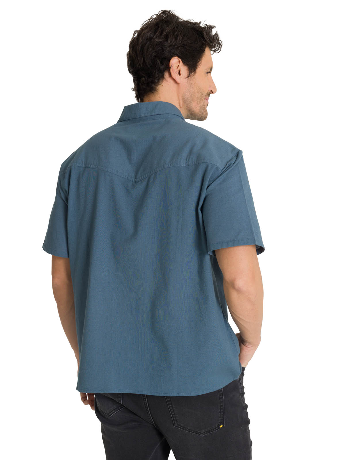 CAMISA MANGA CORTA HOMBRE WESTERN CAMP AZUL CAT - 4