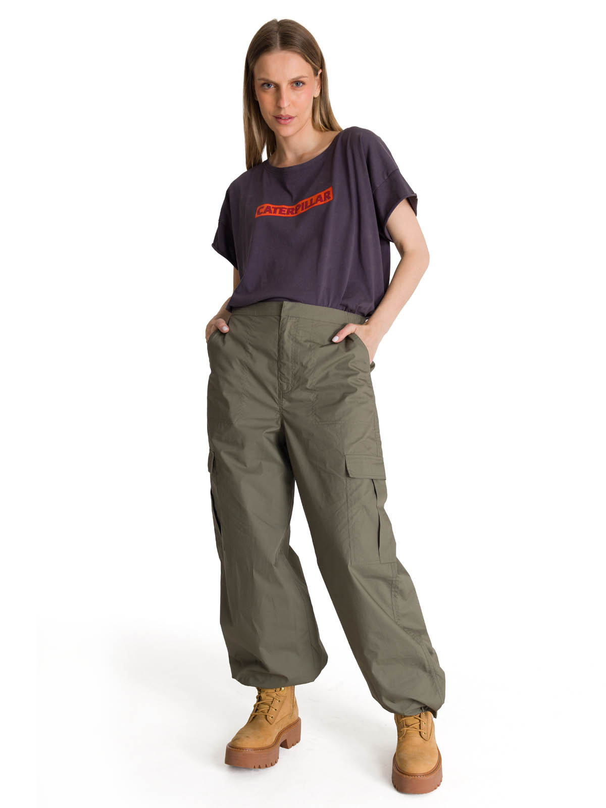 PANTALON CARGO MUJER PULL-ON OLIVA CAT - 8