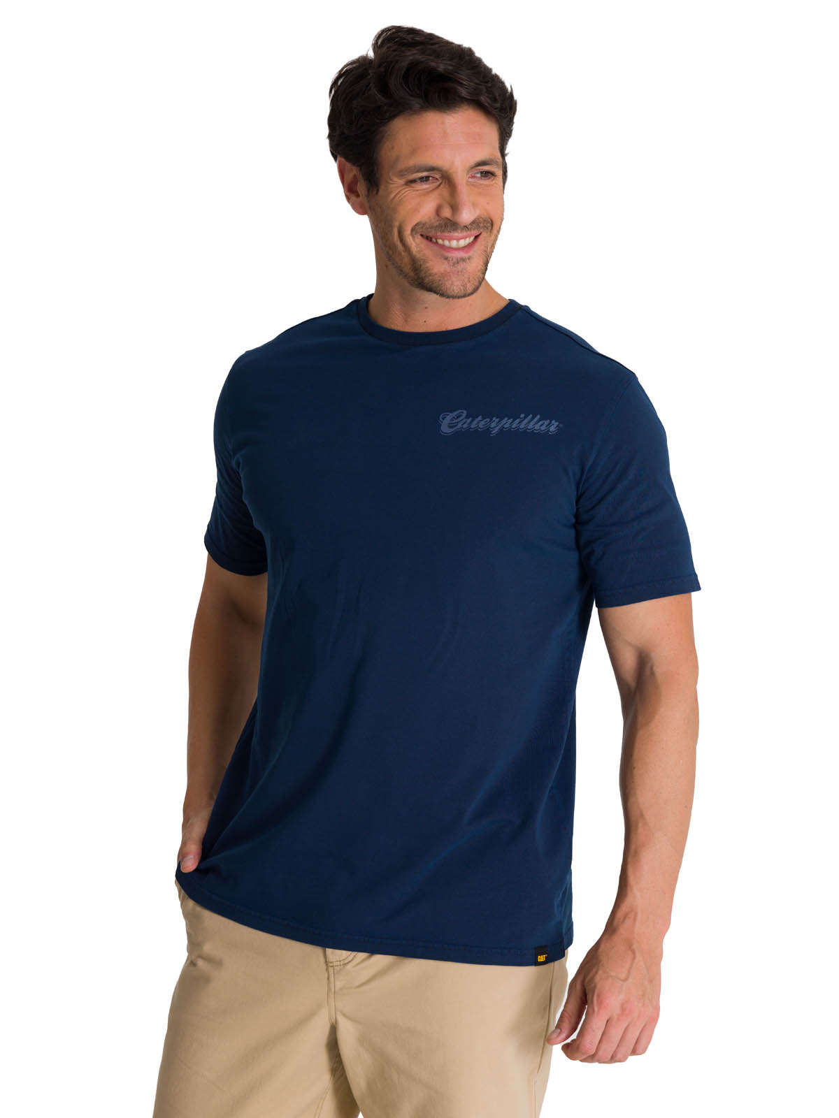 POLERA MANGA CORTA HOMBRE HERITAGE HARD WORK AZUL CAT - 2