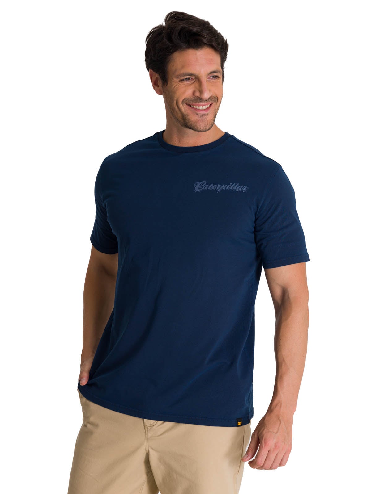 POLERA MANGA CORTA HOMBRE HERITAGE HARD WORK AZUL CAT - 2