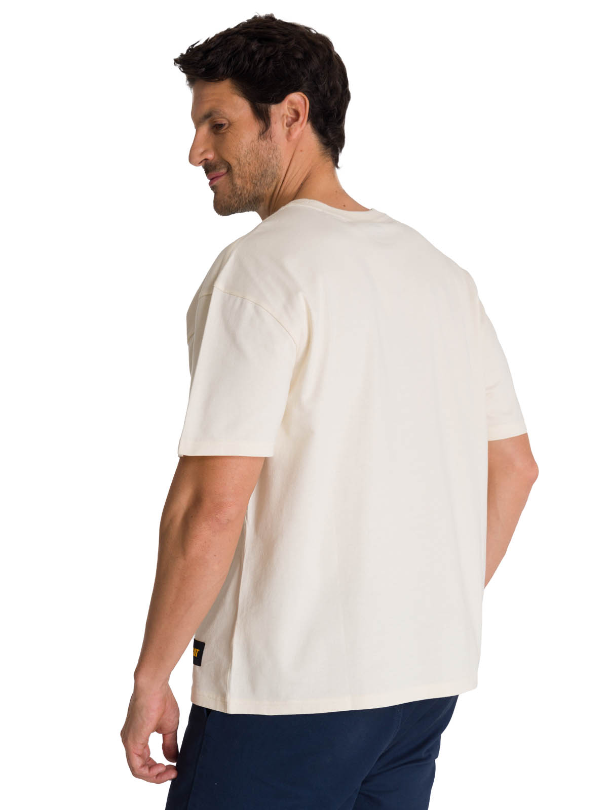 POLERA MANGA CORTA HOMBRE RELAXED INNOVATION EN COLOR BLANCO CAT - 4
