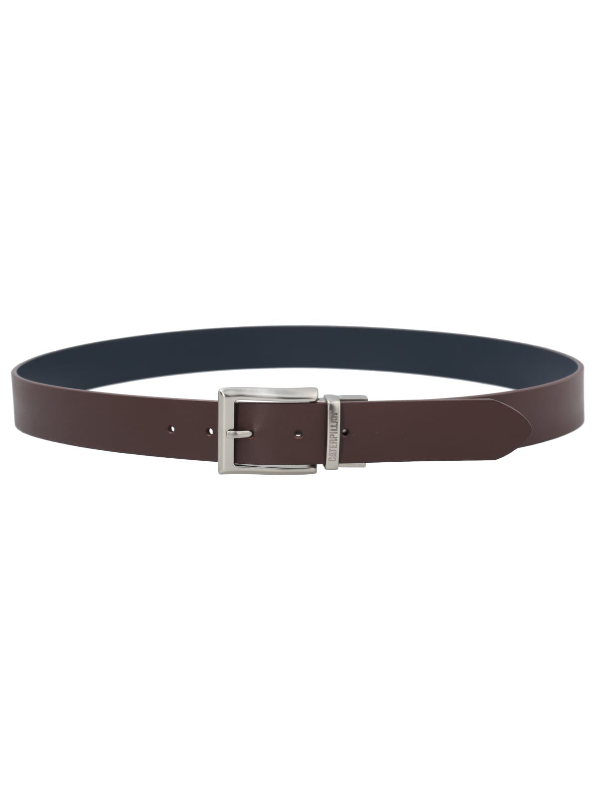 CINTURON DE CUERO PU REVERSIBLE HOMBRE CAFE -AZUL CAT - 2