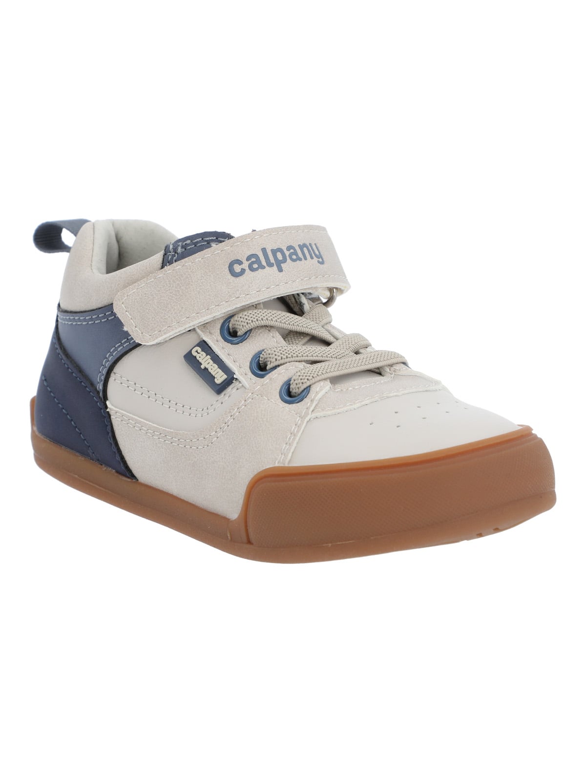 ZAPATILLA CUERO ERGONOMICA NINO KANSAS GRIS CLARO CALPANY - 1