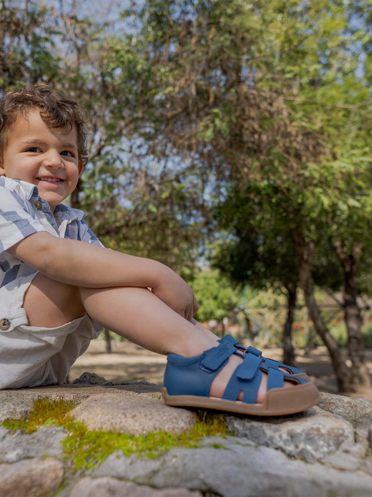 SANDALIA CUERO ERGONOMICA NIÑO KENTUCKY AZUL CALPANY - 4