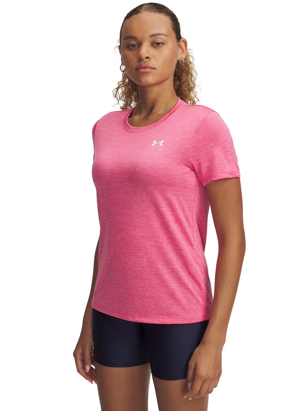POLERA MANGA CORTA TECH TWIST MUJER ROSA UNDER ARMOUR - 1