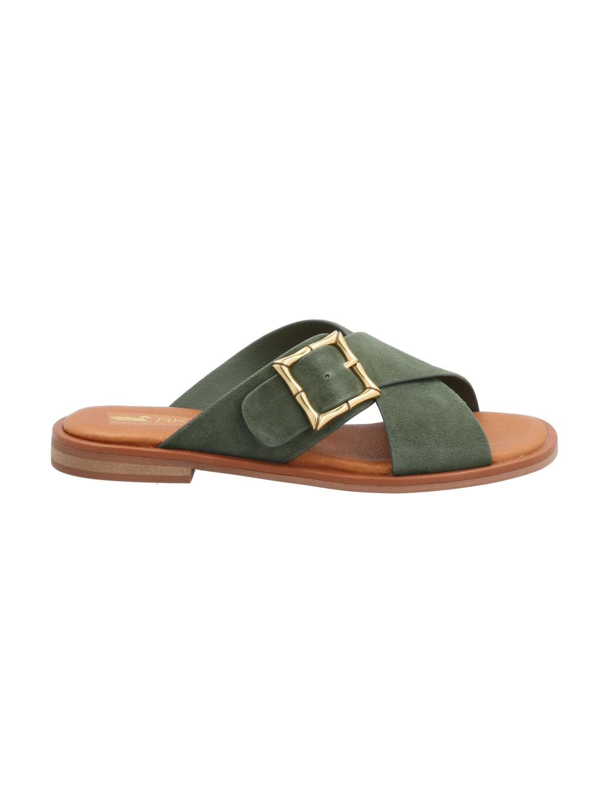 SANDALIA CUERO MUJER DOHA VERDE ROCKFORD - 1