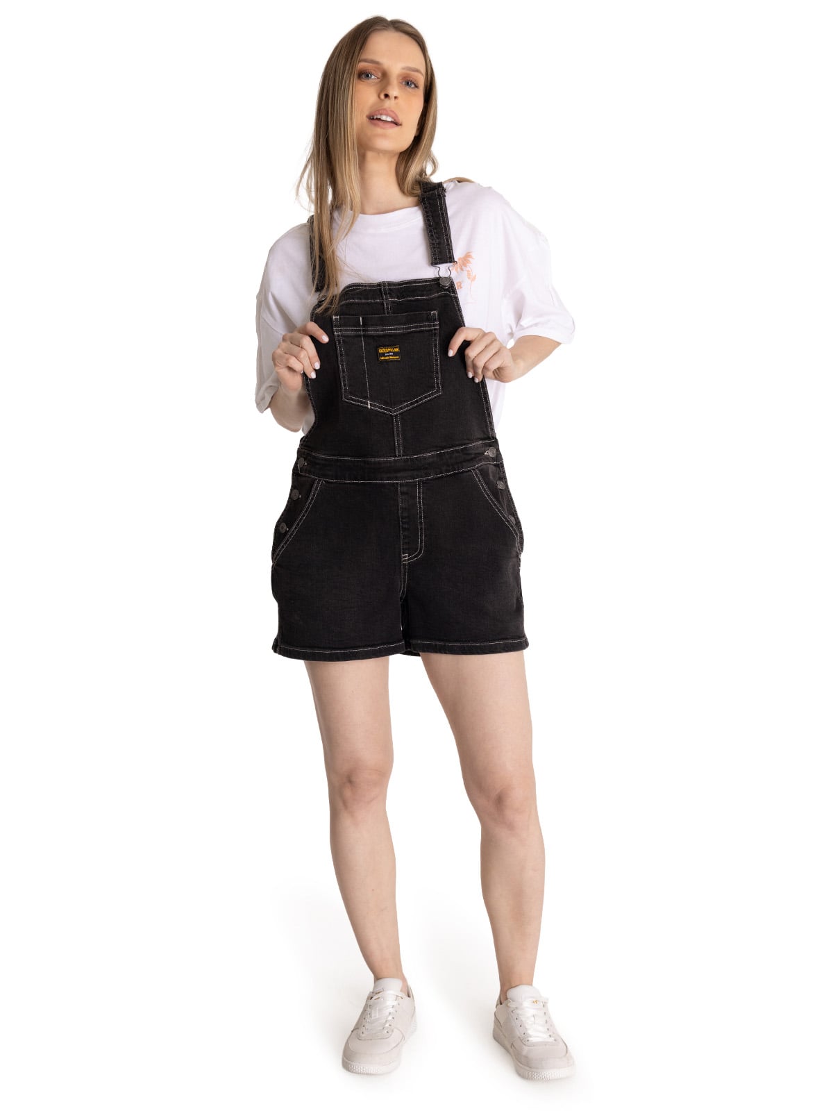 JARDINERA DENIM MUJER HERITAGE NEGRO CAT - 1