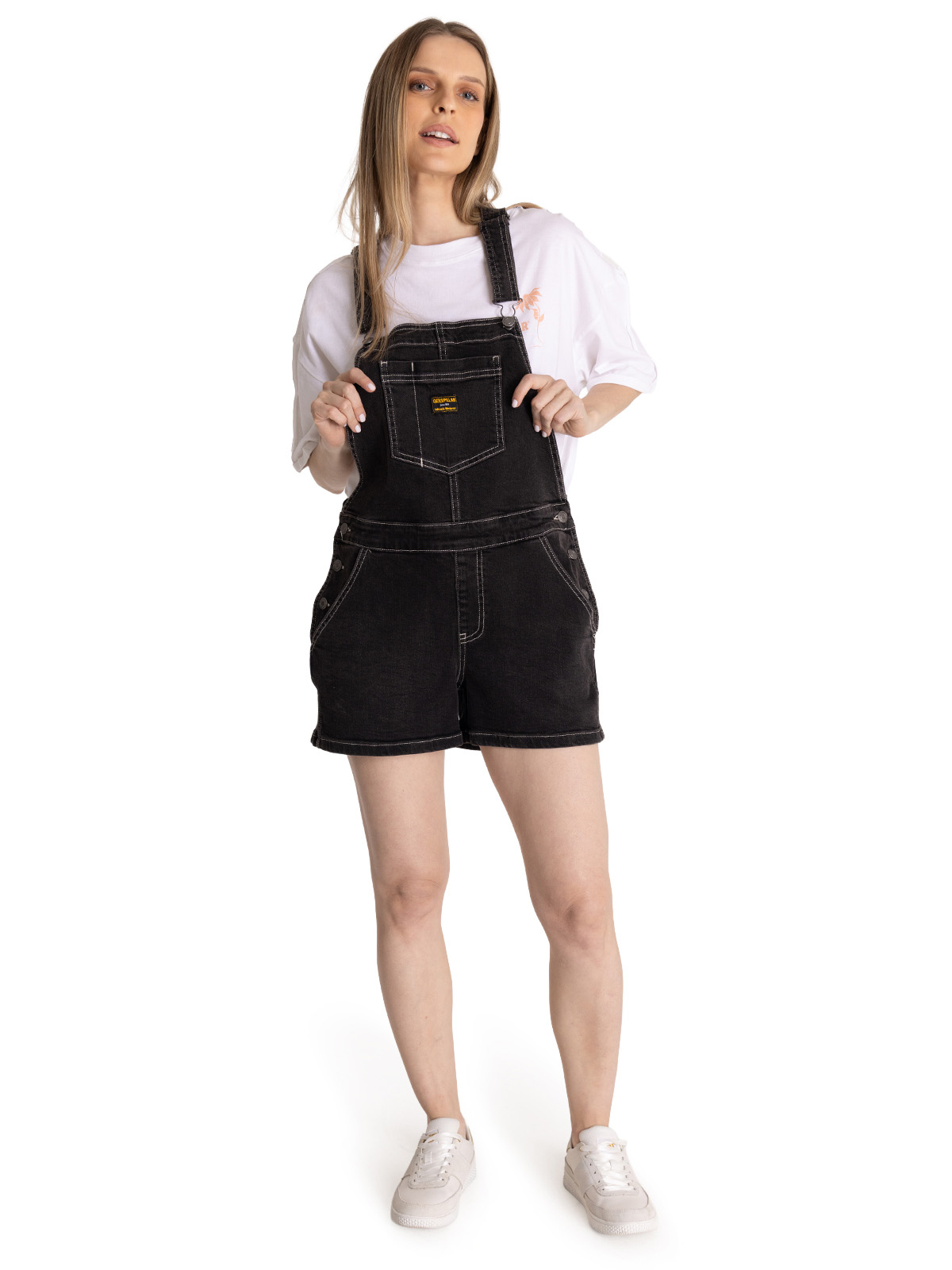 JARDINERA DENIM MUJER HERITAGE NEGRO CAT - 1