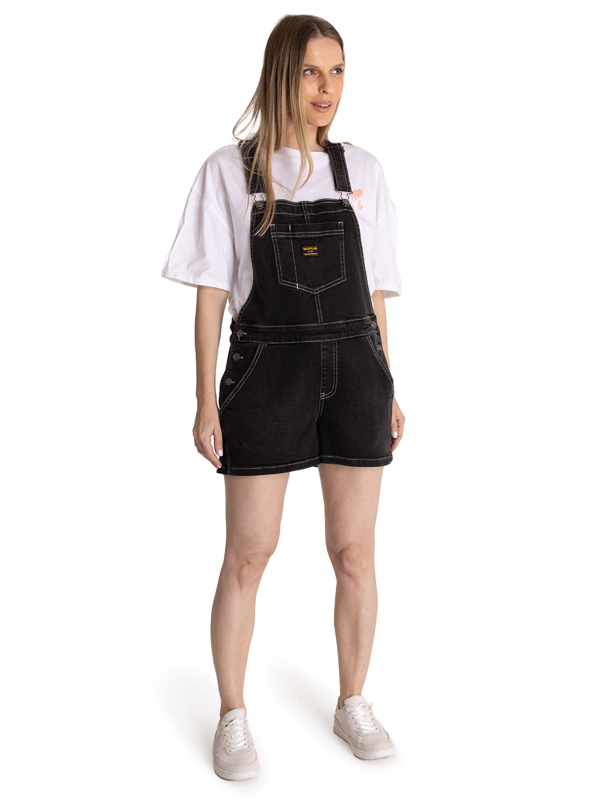 JARDINERA DENIM MUJER HERITAGE NEGRO CAT - 2