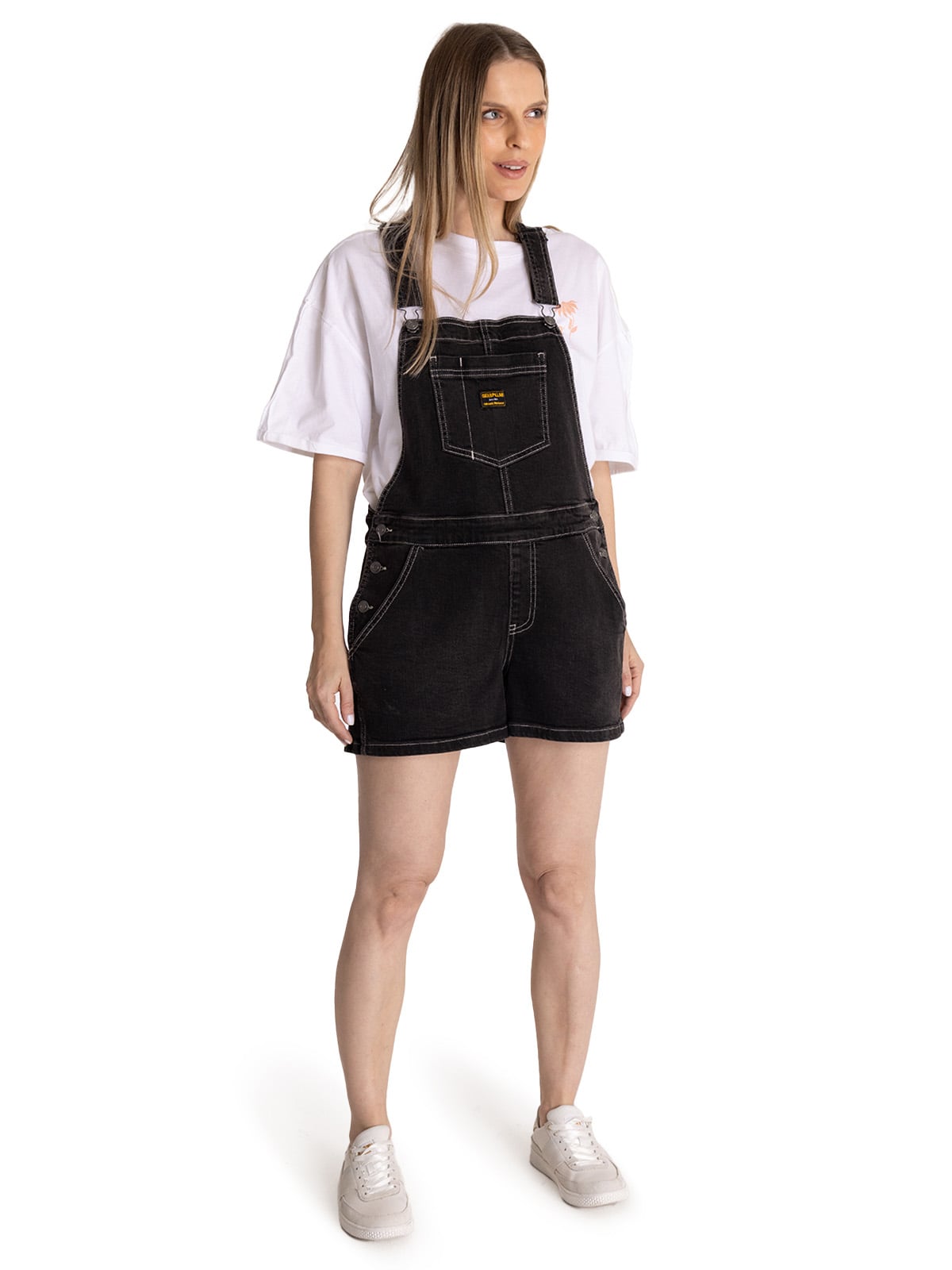 JARDINERA DENIM MUJER HERITAGE NEGRO CAT - 2