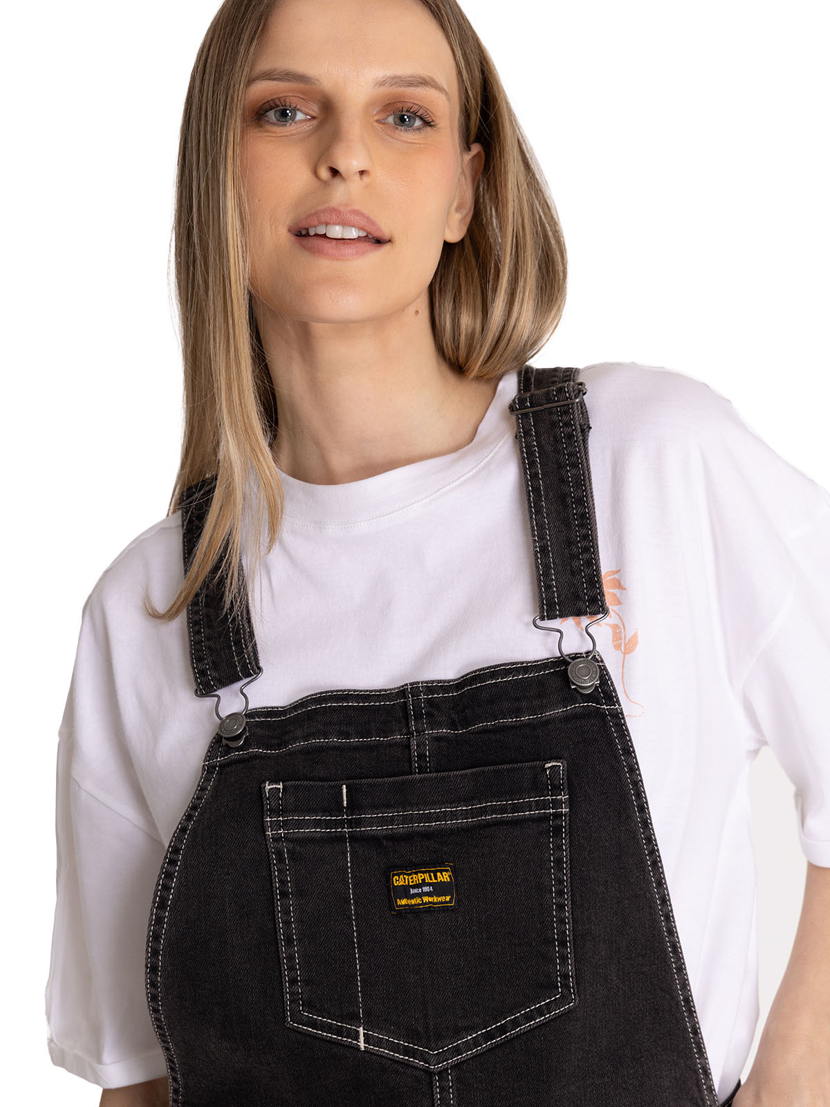 JARDINERA DENIM MUJER HERITAGE NEGRO CAT - 6