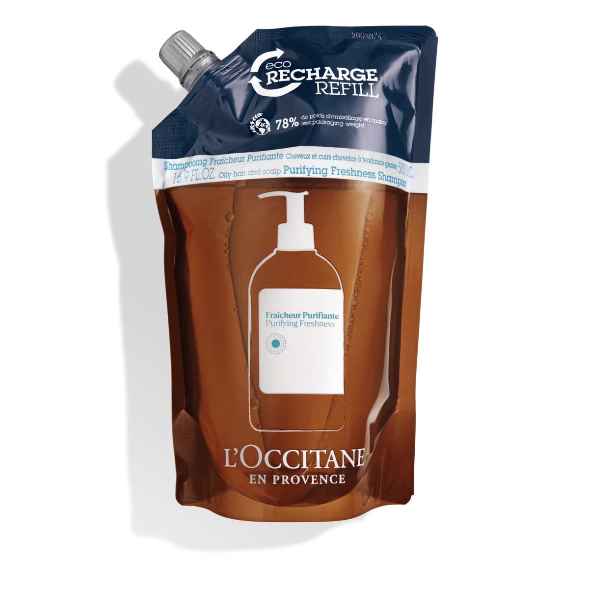 REFILL SHAMPOO FRESCURA Y PUREZA AROMACOLOGIA 500 ML L'OCCITANE - 1