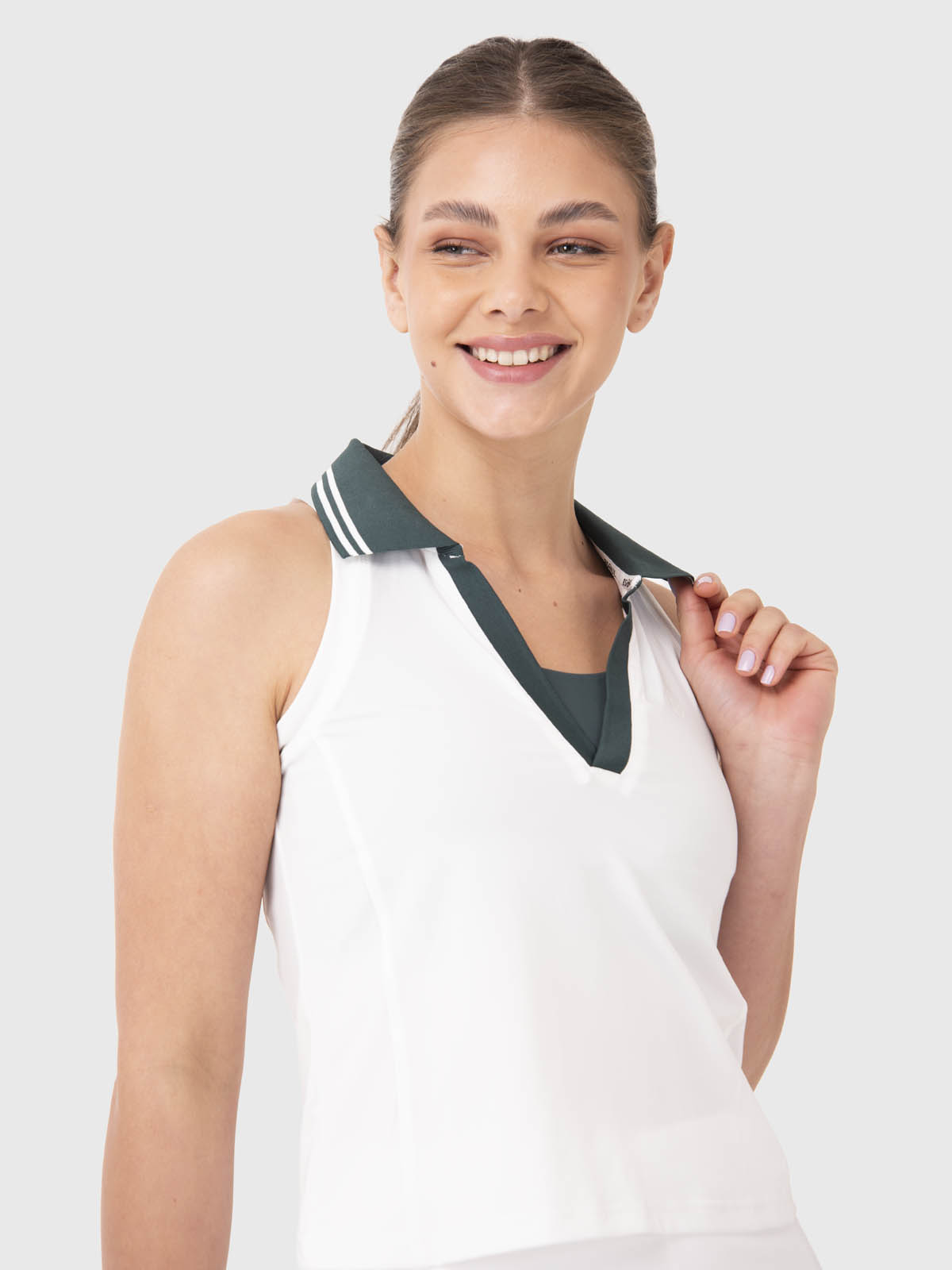 POLERA MUJER POLO CROP BLANCA BSOUL - 5