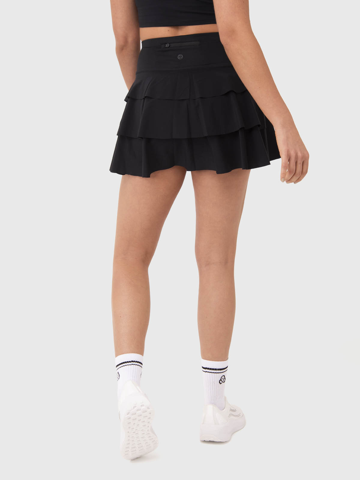 FALDA MUJER WOVEN PLEATED NEGRA BSOUL - 4