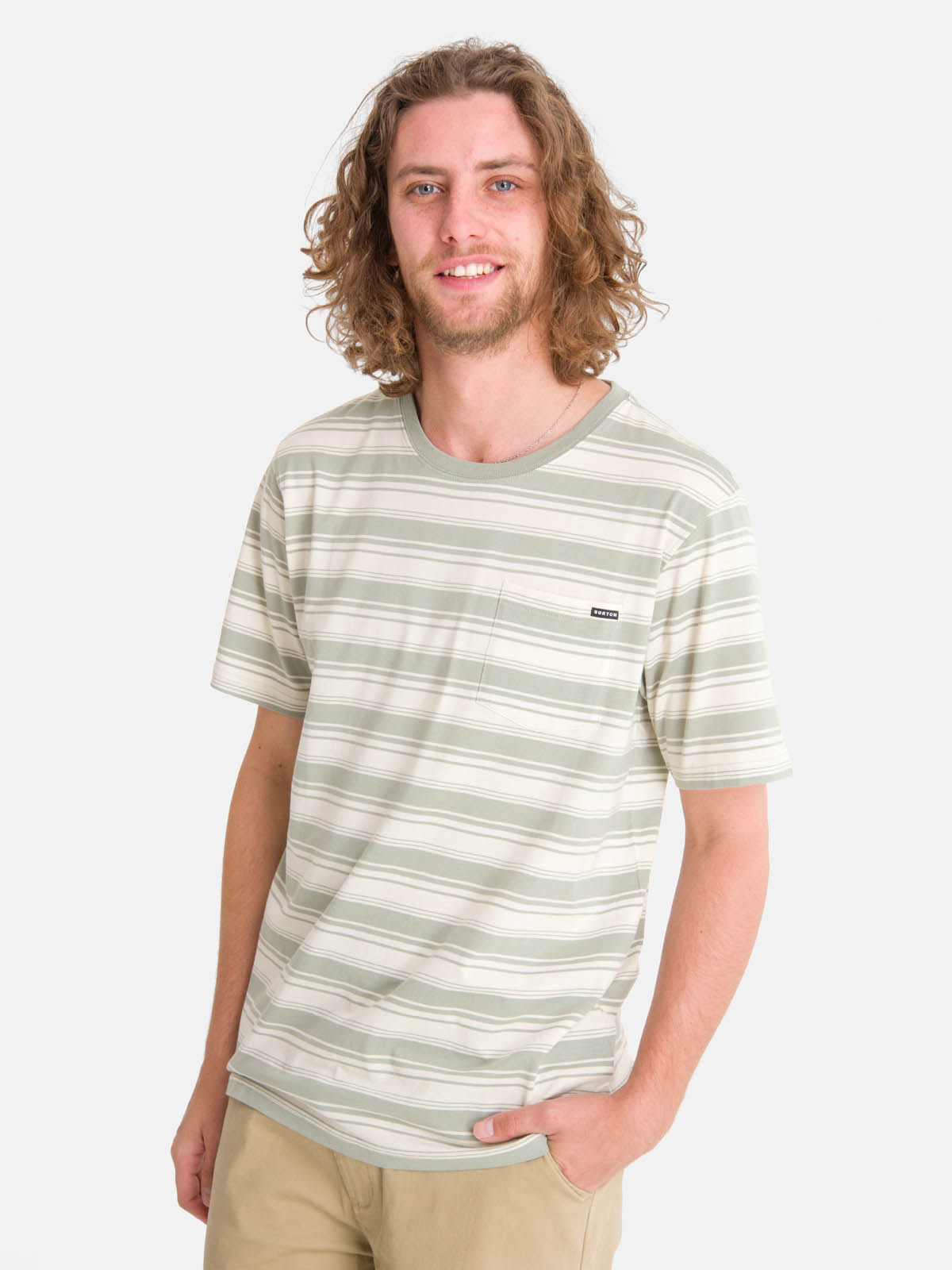 POLERA M/C HOMBRE STRIPE GRIS BURTON - 1