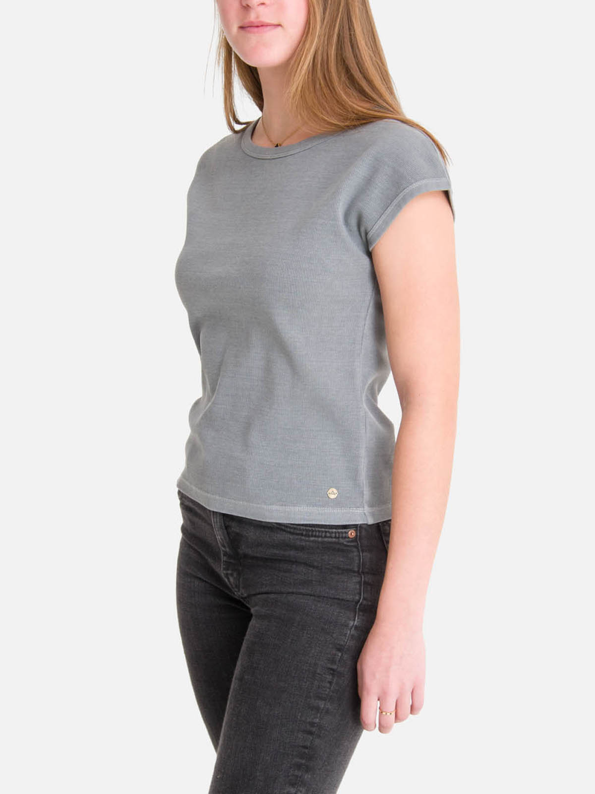 POLERA M/C MUJER ESSENTIAL AZUL BURTON - 1