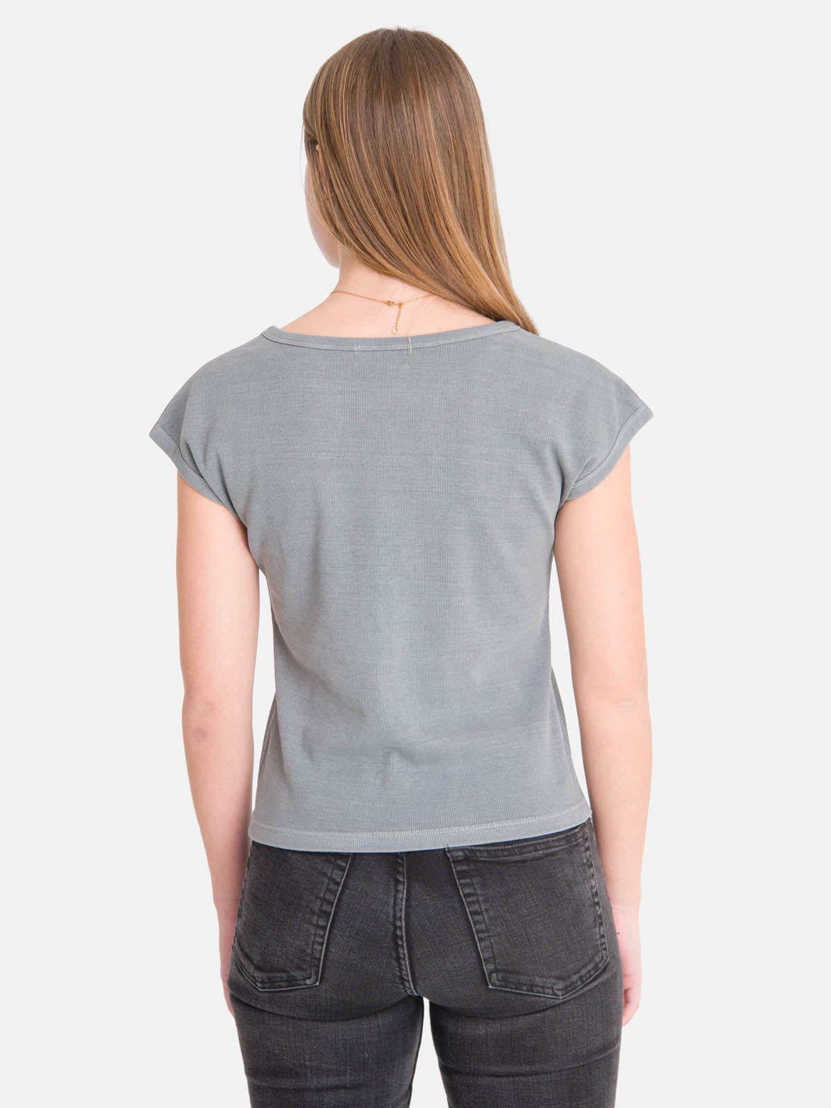 POLERA M/C MUJER ESSENTIAL AZUL BURTON - 2