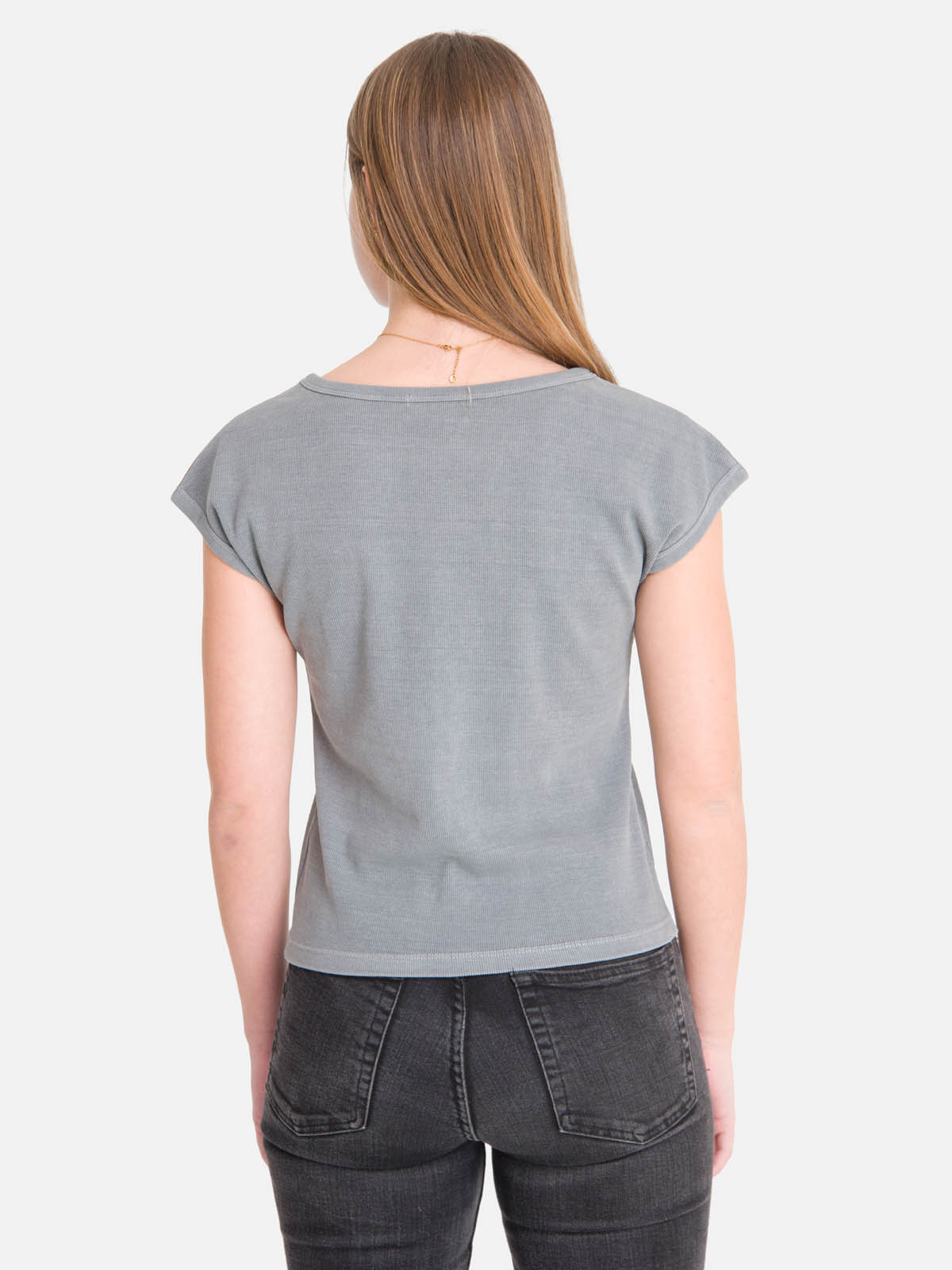 POLERA M/C MUJER ESSENTIAL AZUL BURTON - 2