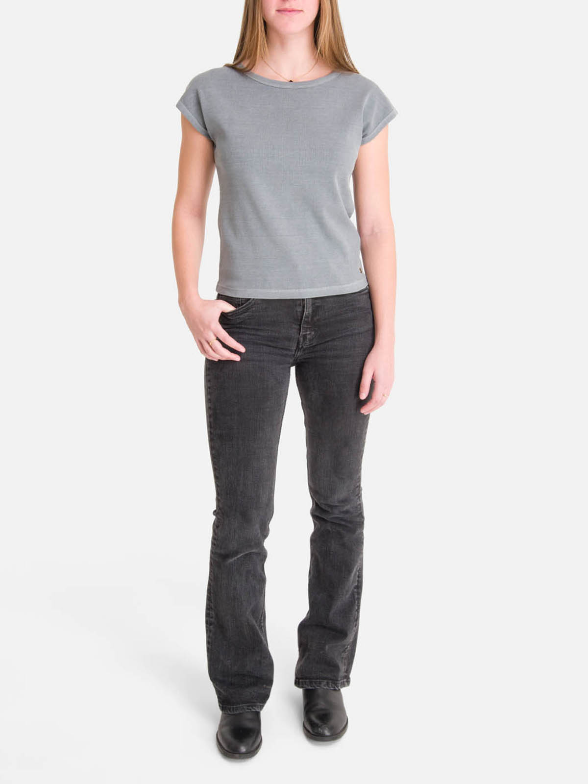 POLERA M/C MUJER ESSENTIAL AZUL BURTON - 4