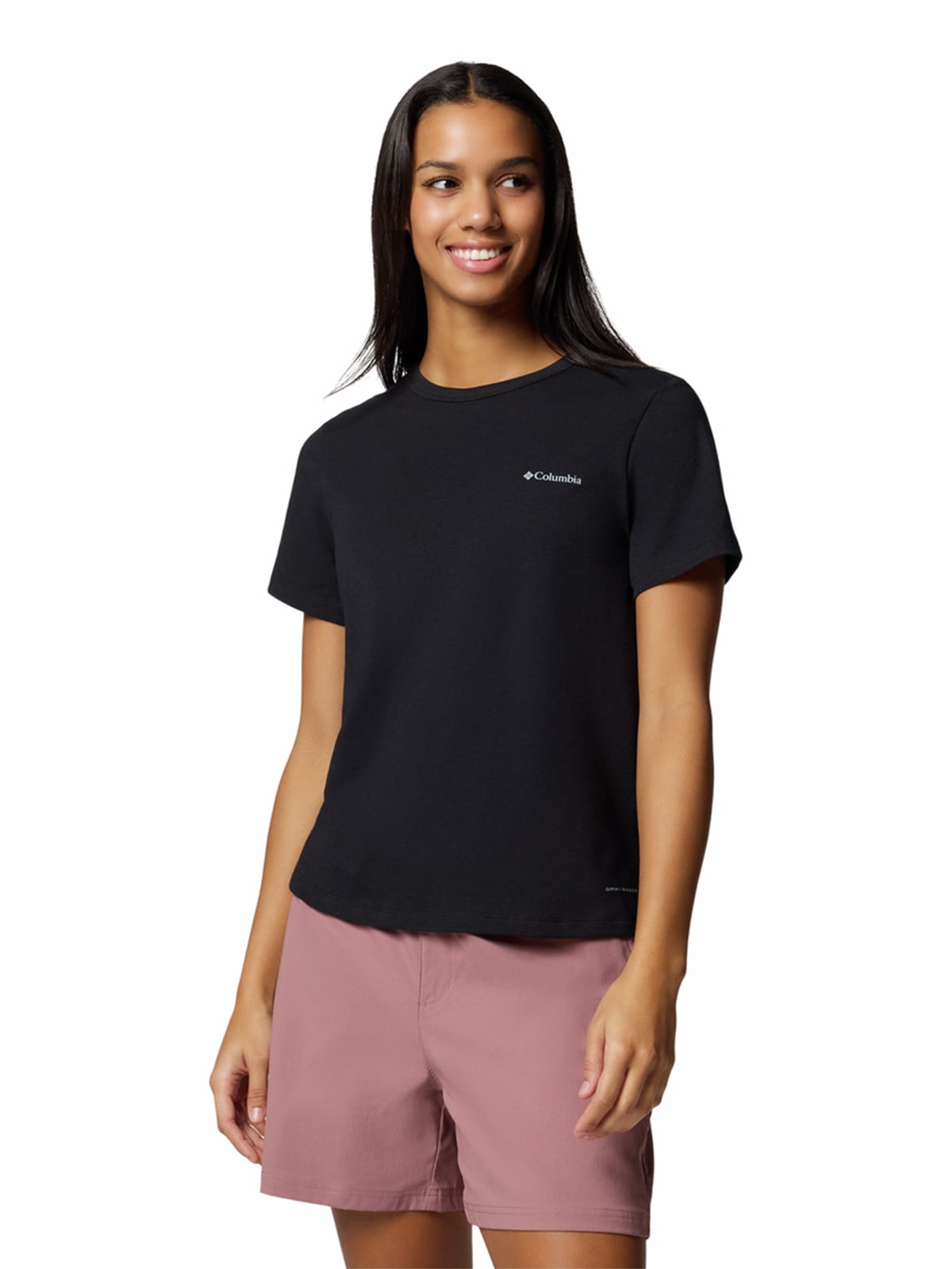POLERA MANGA CORTA MUJER SUN TREK II NEGRO COLUMBIA - 1