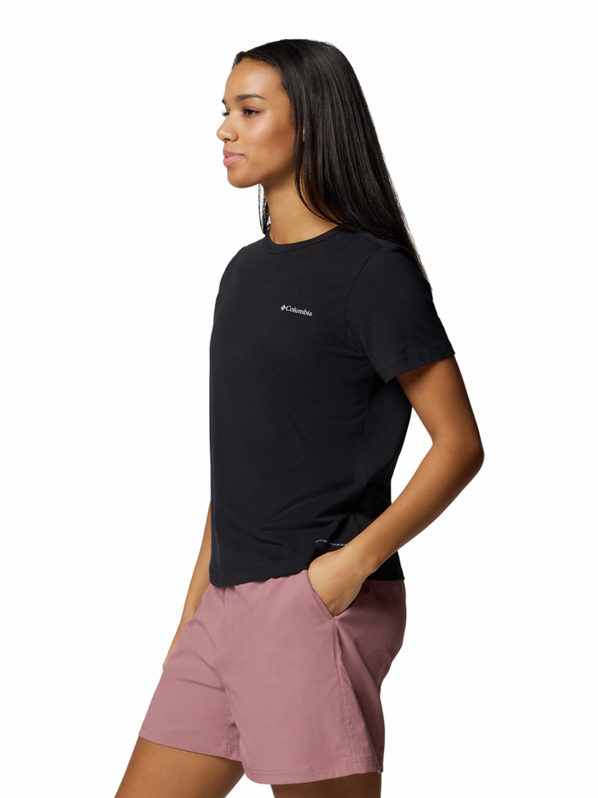 POLERA MANGA CORTA MUJER SUN TREK II NEGRO COLUMBIA - 2
