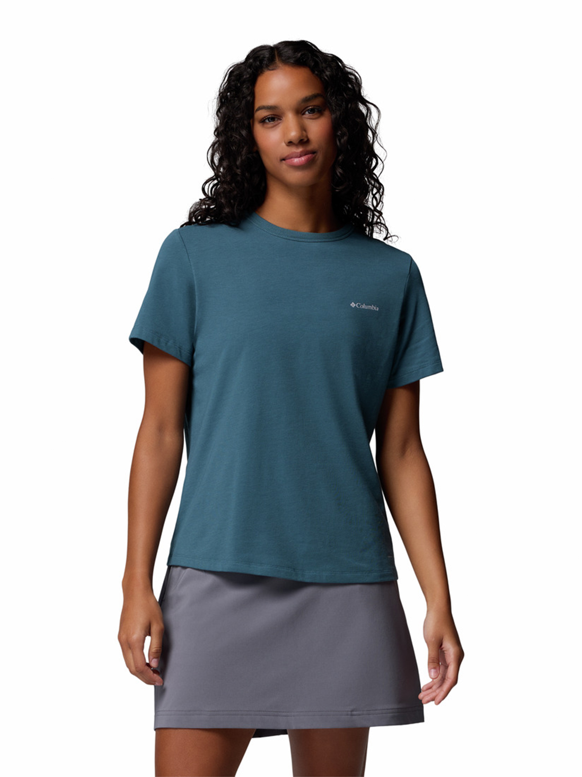 COLUMBIA POLERA MANGA CORTA MUJER SUN TREK II AZUL COLUMBIA