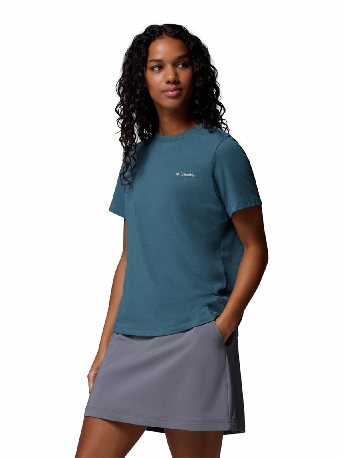 POLERA MANGA CORTA MUJER SUN TREK II AZUL COLUMBIA - 2