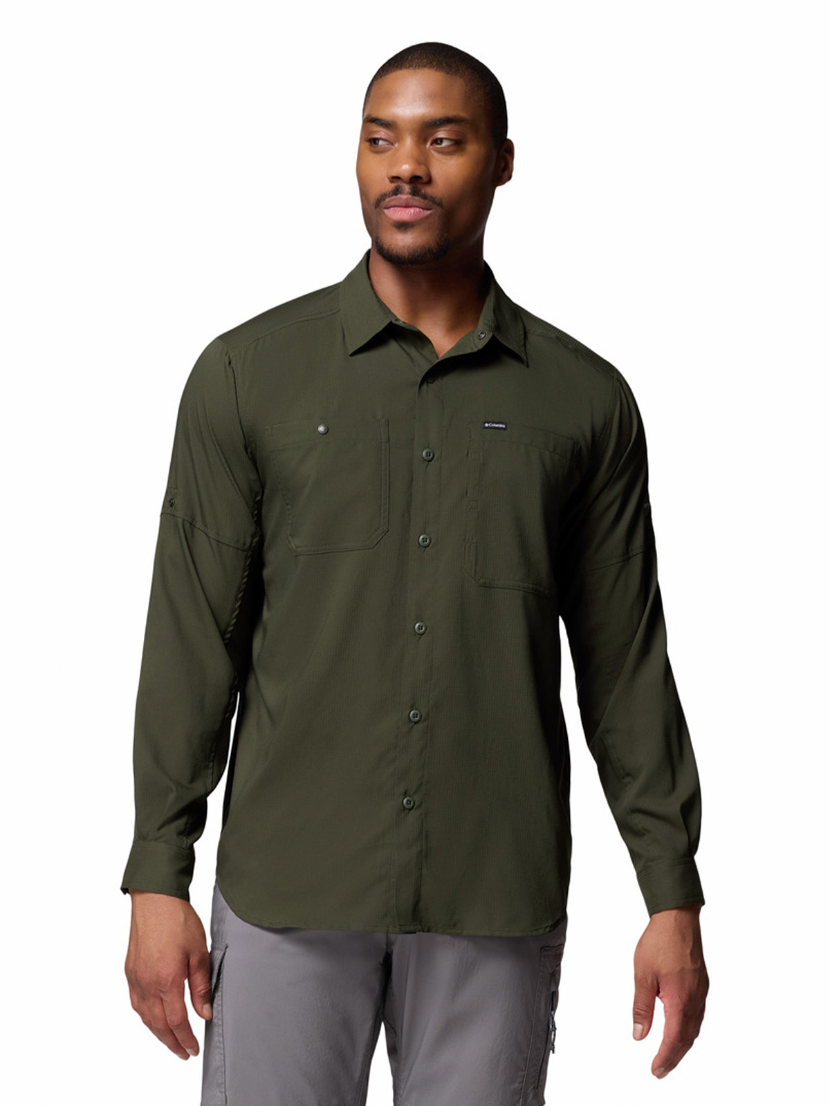 CAMISA MANGA LARGA HOMBRE SILVER RIDGE VERDE COLUMBIA - 1