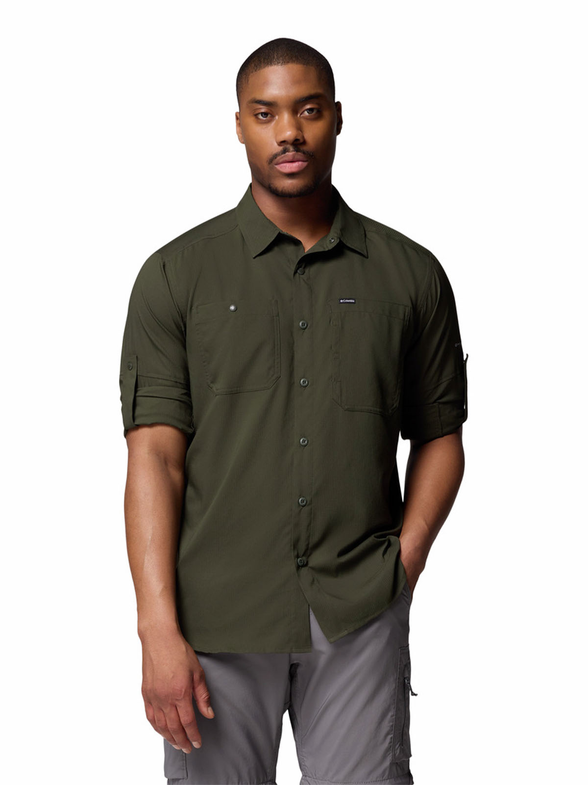 CAMISA MANGA LARGA HOMBRE SILVER RIDGE VERDE COLUMBIA - 4