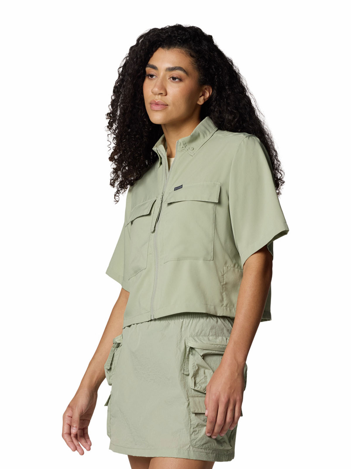 CAMISA M/C MUJER ELEVATED VIEW UTILITY BEIGE COLUMBIA - 2